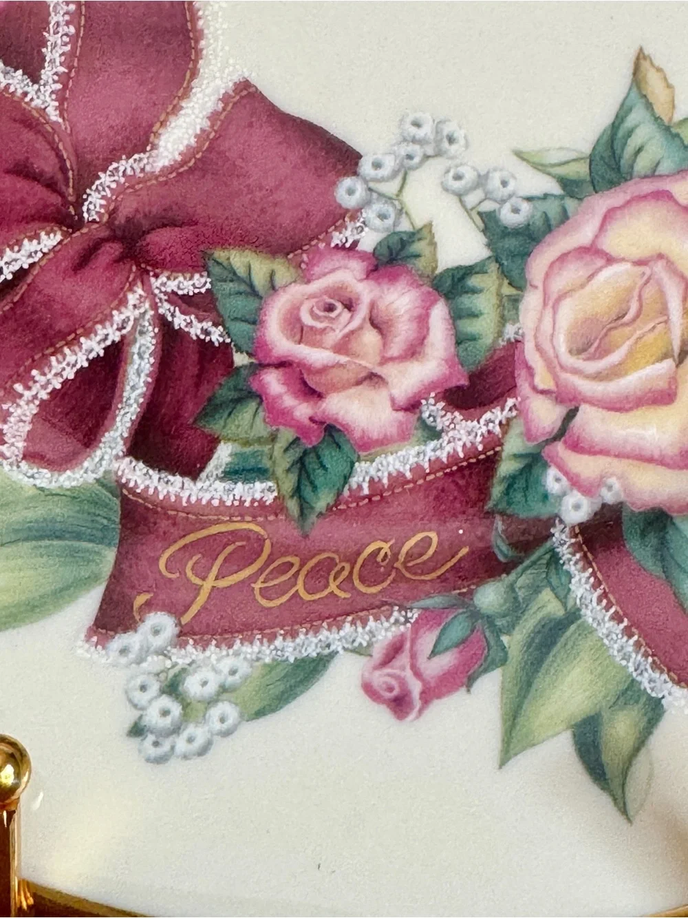 Vintage 1996 Lenox Sentiments of Roses “Peace” Plate